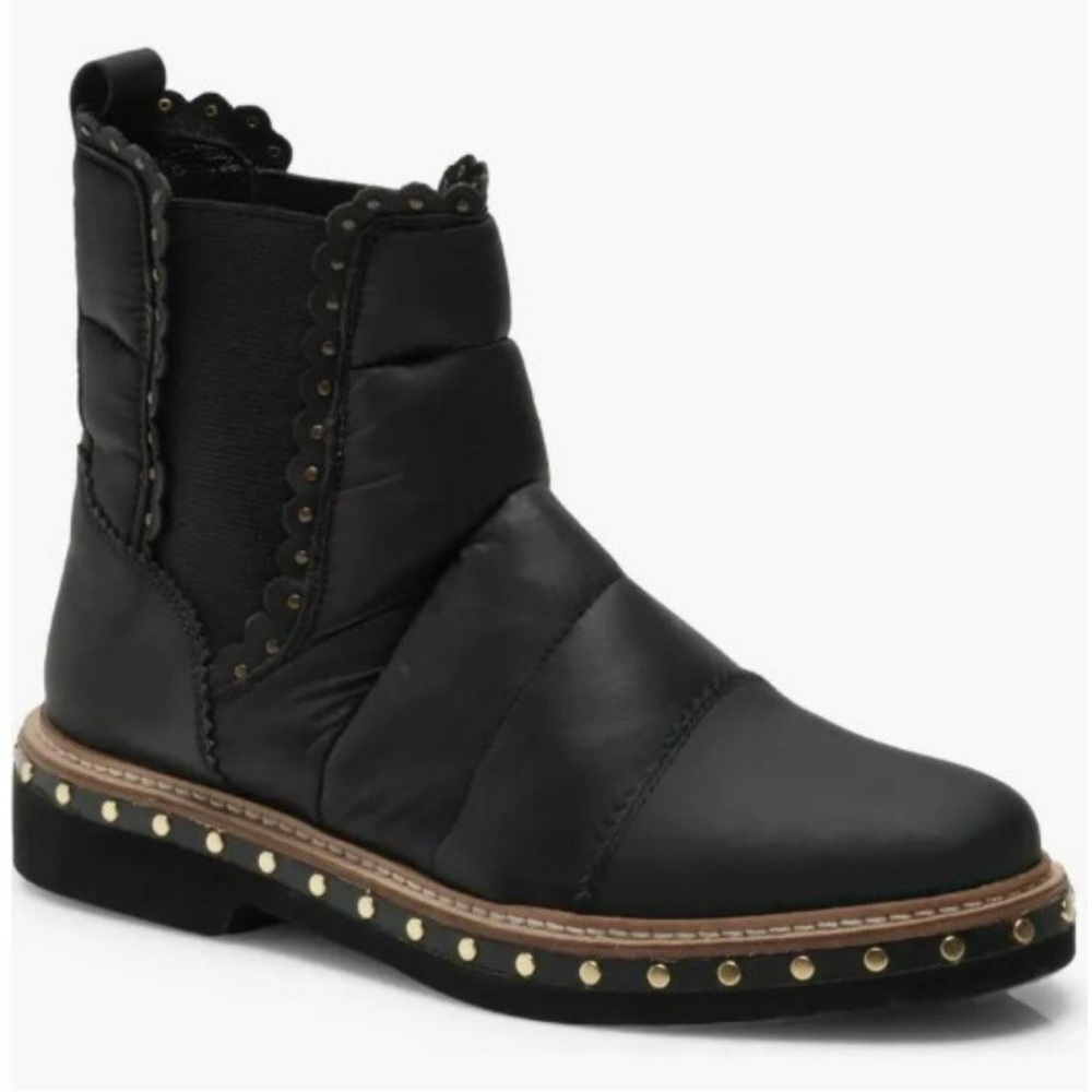 Free People Atlas Puffer Chelsea Boot Black Size 38.5 (US 8) New in Box - Picture 13 of 15
